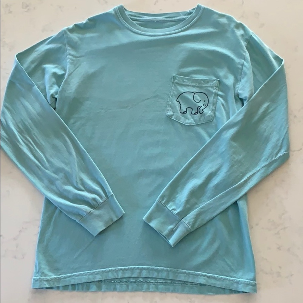 Ivory Ella Turquoise Elephant Long Sleeve